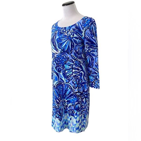 Lilly Pulitzer Hollee Dress Sz S Zanzibar Zoo Iris Blue Floral - Picture 4 of 10